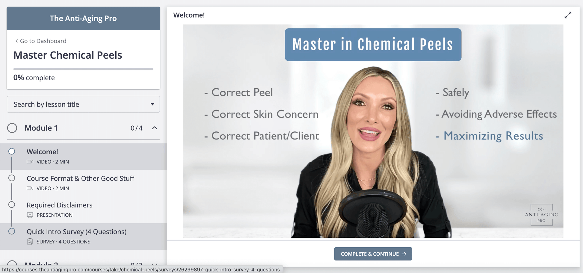 Welcome video image to maximize chemical peel results with correct peel, correct skin concern, correct patient, safely, avoiding adverse effects.