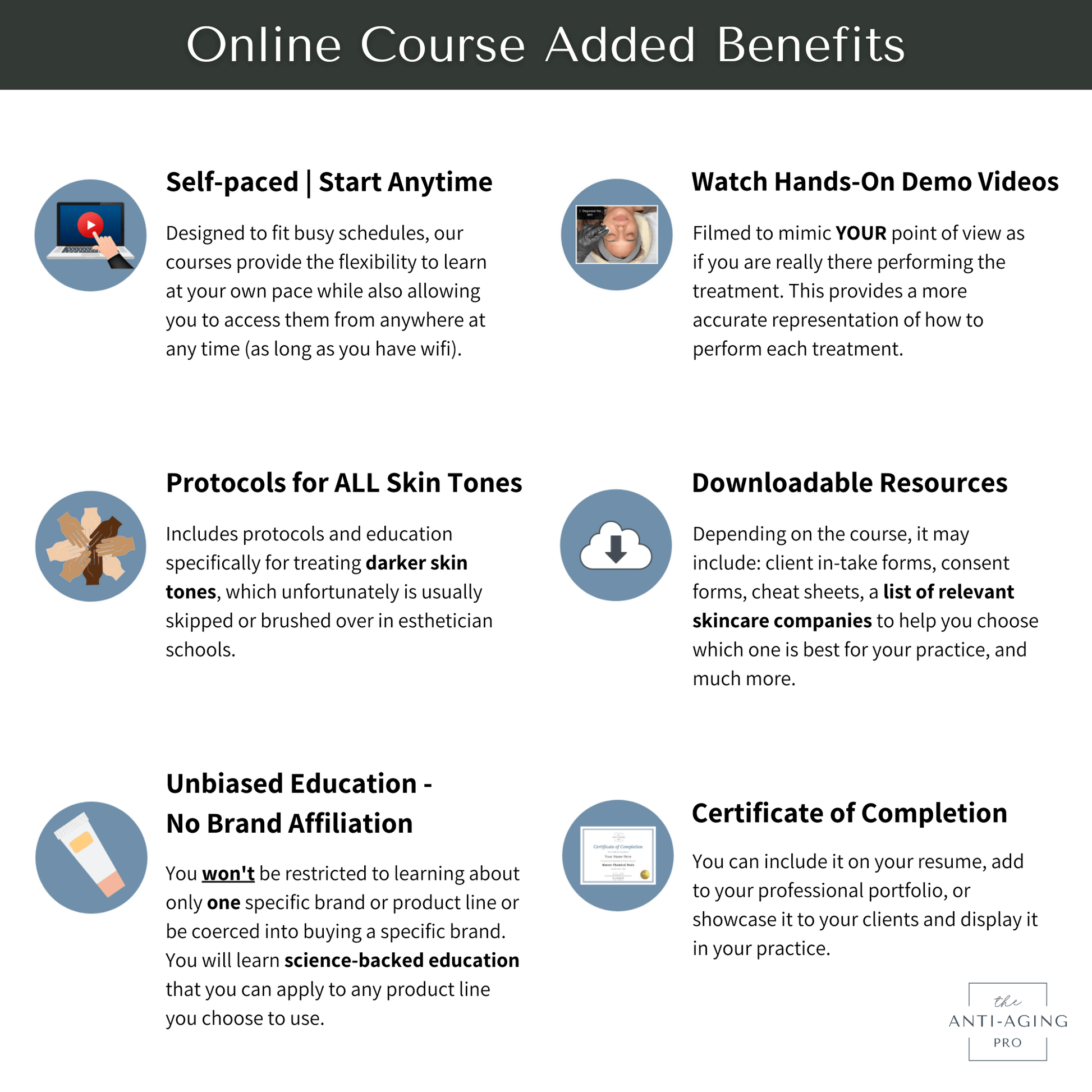 Self-paced Chemical Peel Course Benefits