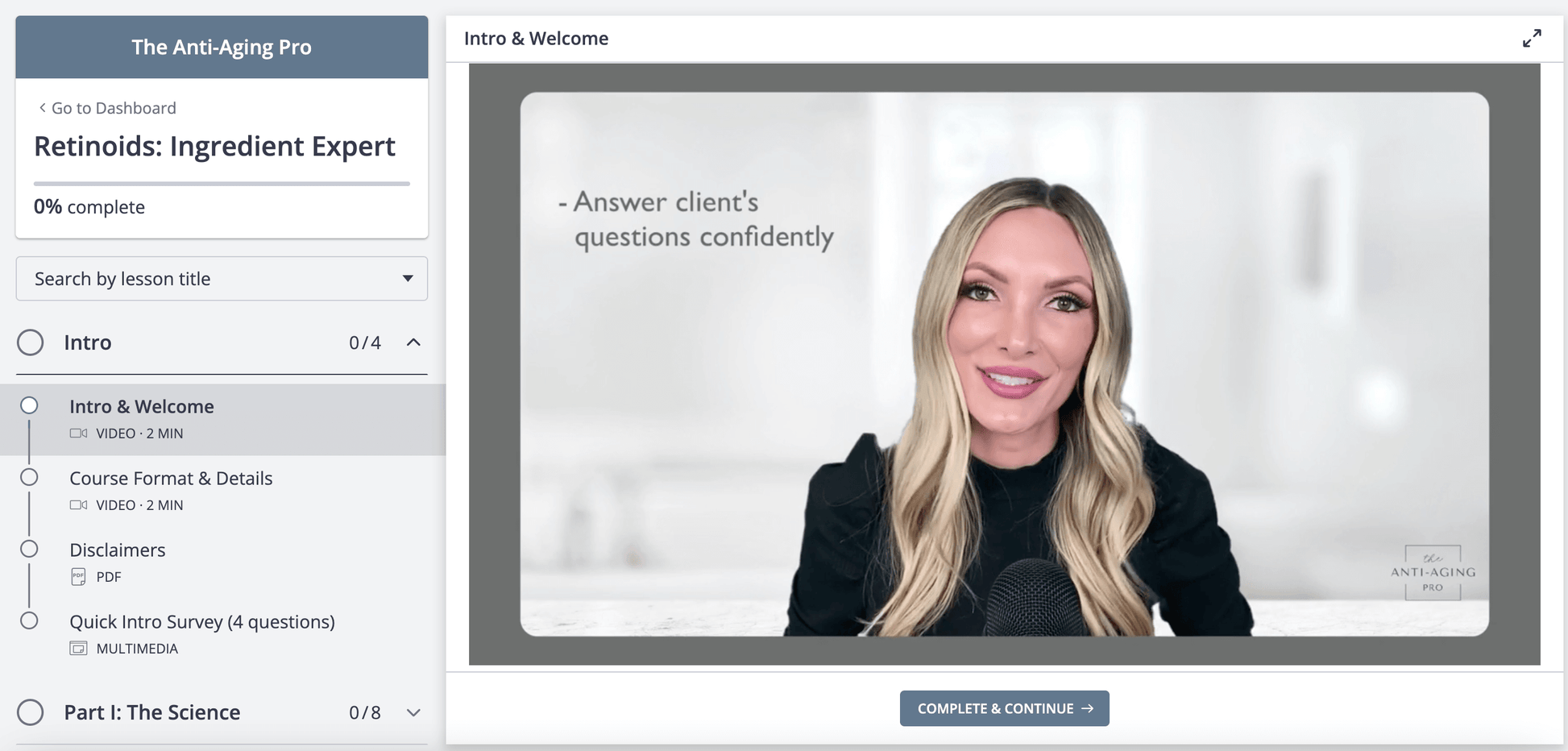 Screen still of the welcome video for the online course