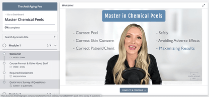 Welcome video image to maximize chemical peel results with correct peel, correct skin concern, correct patient, safely, avoiding adverse effects. 
