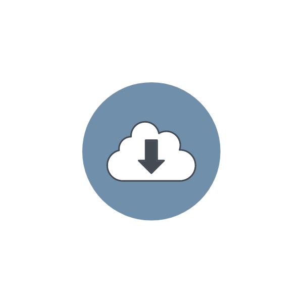  Downloadable Resources icon, a cloud with a black arrow inside pointing downwards