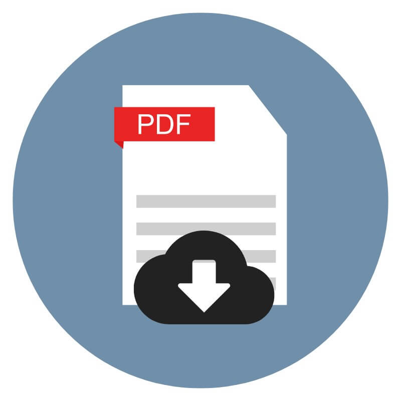 Image of a PDF doc with a download icon