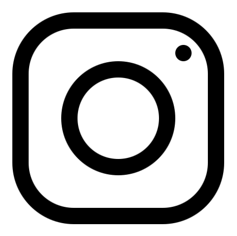 Black Instagram logo on a white background