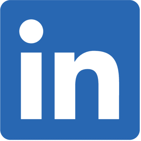 LinkedIn logo with 'in' on a blue background